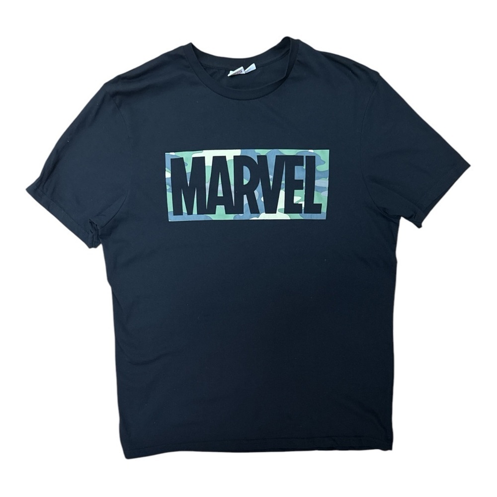 Marvel Black Short Sleeve Tee Classic Crew Neck